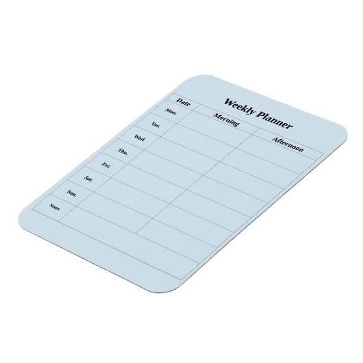 Minimale stijl Engels Weekplanner Magneet (Linkerzijde)