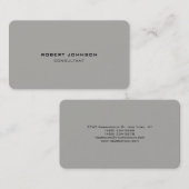 Minimale stijl gewoon modern, grijs professioneel visitekaartje (Voorkant / Achterkant)