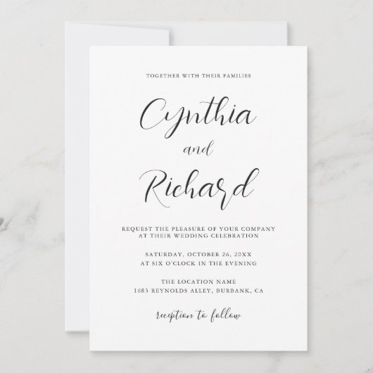 Minimale stijl met foto-bruiloft kaart (Voorkant)