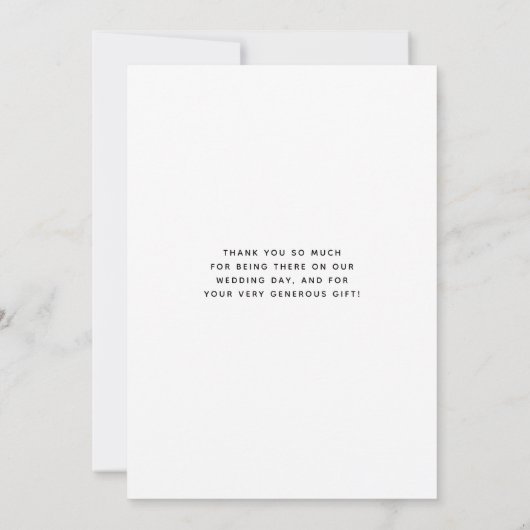 Minimale stijl | One Photo Wedding Bedankkaart (Achterkant)