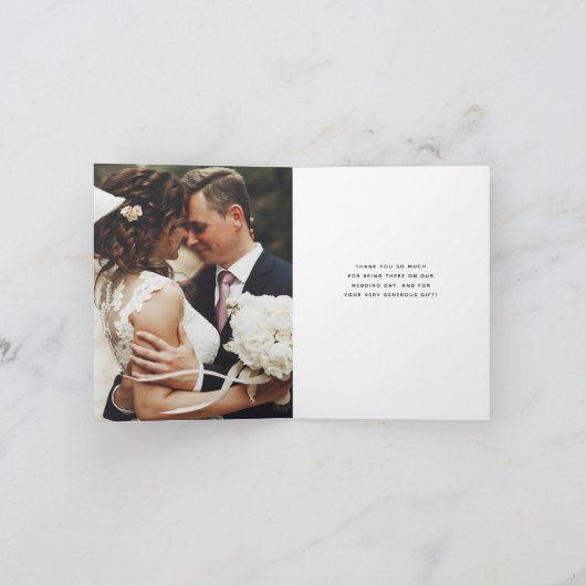 Minimale stijl | Twee foto-bruiloft Bedankkaart (Binnen)