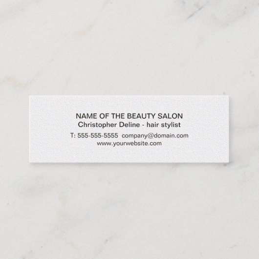 Minimale stijllijst voor Elegant Black en White Ha Mini Visitekaartje (Achterkant)