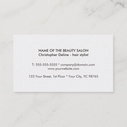 Minimale stijllijst voor Elegant Black en White Ha Visitekaartje (Achterkant)