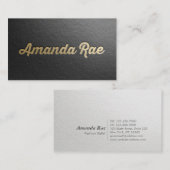 Minimale stijllijst voor zwarte en gouden reliëfte visitekaartje (Voorkant / Achterkant)