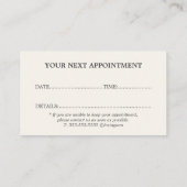 Minimale stijlvolle Beige Grey Afspraakkaart Visitekaartje (Achterkant)