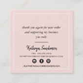 MINIMALE STIJLVOLLE eenvoudige rand blush roze ros Vierkante Visitekaartje (Achterkant)