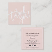 MINIMALE STIJLVOLLE eenvoudige rand blush roze ros Vierkante Visitekaartje (Voorkant / Achterkant)