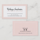 MINIMALE STIJLVOLLE eenvoudige rand blush roze zwa Visitekaartje (Voorkant / Achterkant)