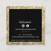 MINIMALE STIJLVOLLE eenvoudige rand gouden glitter Vierkante Visitekaartje (Achterkant)