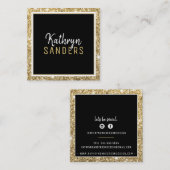 MINIMALE STIJLVOLLE eenvoudige rand gouden glitter Vierkante Visitekaartje (Voorkant / Achterkant)
