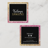 MINIMALE STIJLVOLLE eenvoudige rand gouden roze gl Vierkante Visitekaartje (Voorkant / Achterkant)