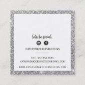 MINIMALE STIJLVOLLE eenvoudige rand zilveren glitt Vierkante Visitekaartje (Achterkant)