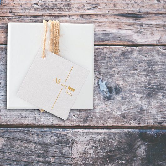 Minimale stijlvolle Folie met vierkante letters en Bedankjes Labels