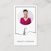 Minimale stijlvolle foto van het Lijst Monogram va Visitekaartje (Voorkant)