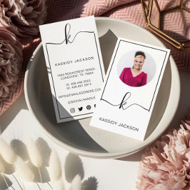 Minimale stijlvolle foto van het Lijst Monogram va Visitekaartje