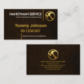 Minimale stijlvolle Gold Lines Handyman Builder Visitekaartje (Voorkant / Achterkant)