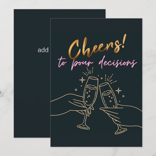 Minimale stijlvolle gouden kleuren om beslissingen feestdagenkaart (Voorkant / Achterkant)