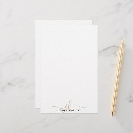 Minimale stijlvolle goudmonogram Initialen (Voorkant / Achterkant in situ)