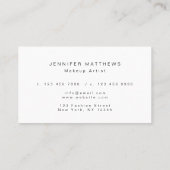 Minimale stijlvolle grijze monogram visitekaartje (Achterkant)