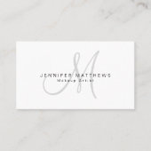 Minimale stijlvolle grijze monogram visitekaartje (Voorkant)