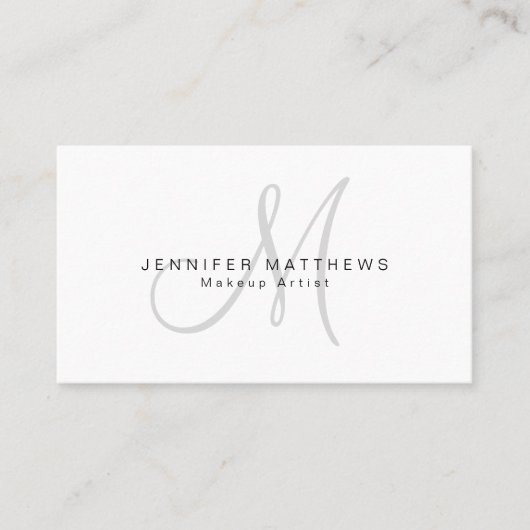 Minimale stijlvolle grijze monogram visitekaartje (Voorkant)