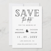 Minimale stijlvolle handgeschreven kalligrafie save the date (Voorkant)