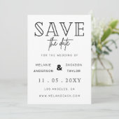 Minimale stijlvolle handgeschreven kalligrafie save the date (Staand voorkant)