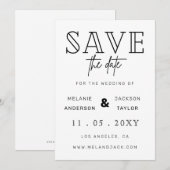 Minimale stijlvolle handgeschreven kalligrafie save the date (Voorkant / Achterkant)