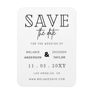 Minimale stijlvolle handgeschreven opslagdatum magneet