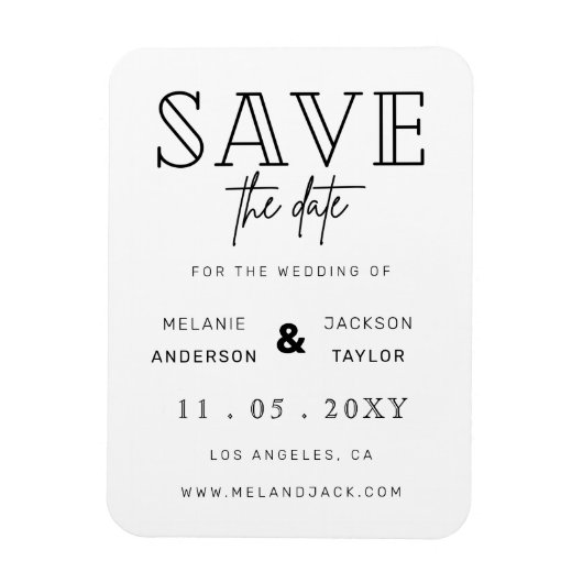 Minimale stijlvolle handgeschreven opslagdatum magneet (Verticaal)