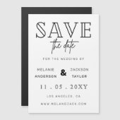 Minimale stijlvolle handgeschreven opslagdatum magnetische uitnodiging (Voorkant / Achterkant)