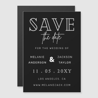 Minimale stijlvolle handgeschreven opslagdatum magnetische uitnodiging