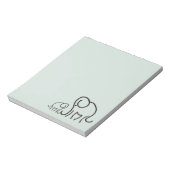 Minimale stijlvolle, kalme elephants Mam en Baby Notitieblok (Linkerzijde)
