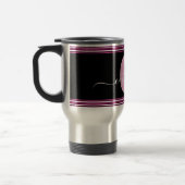 Minimale stijlvolle monogram naam zwart wit heet r reisbeker (Links)