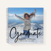 Minimale stijlvolle script foto afstuderen 2025 notitieboek (Voorkant)