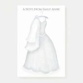 Minimale stijlvolle toendy bruiddress post-it® notes (Voorkant)