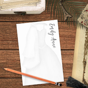Minimale stijlvolle toendy bruiddress post-it® notes