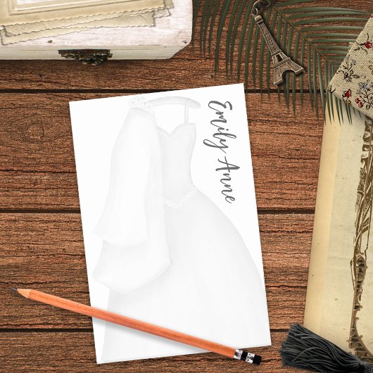 Minimale stijlvolle toendy bruiddress post-it® notes