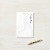 Minimale stijlvolle toendy bruiddress post-it® notes (Op bureau)