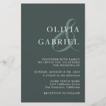 Minimale stijlvolle Typografie Wedding Uitnodiging