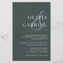 Minimale stijlvolle Typografie Wedding Uitnodiging Flyer