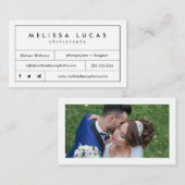 Minimale stijlvolle Visitekaartjes voor witte foto (Voorkant / Achterkant)