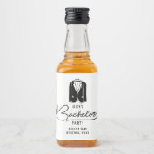 Minimale stijlvolle vrijgezellenfeest cadeaus likeurfles etiket (Voorkant)
