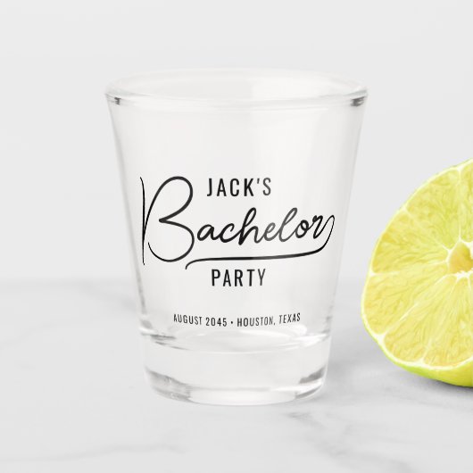 Minimale stijlvolle vrijgezellenfeest cadeaus shot glas (Voorkant)