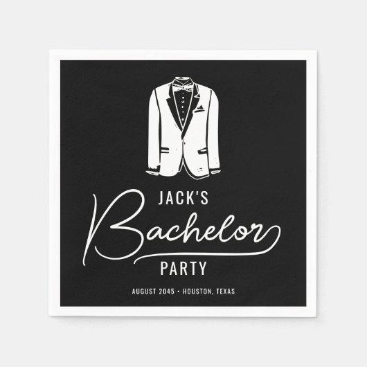 Minimale stijlvolle vrijgezellenfeest decoraties servet (Voorkant)