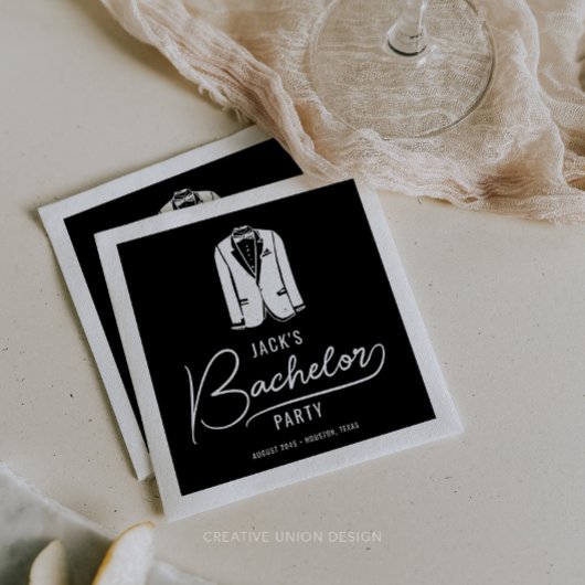 Minimale stijlvolle vrijgezellenfeest decoraties servet