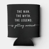 Minimale stijlvolle vrijgezellenfeest gunsten blikjeskoeler (Achterkant)