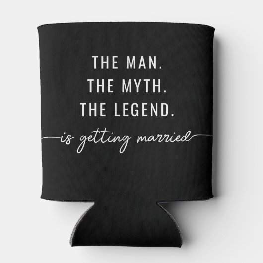 Minimale stijlvolle vrijgezellenfeest gunsten blikjeskoeler (Achterkant)