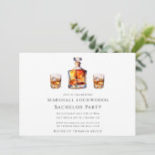 Minimale stijlvolle whisky glas vrijgezellenfeest kaart (Staand voorkant)