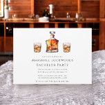 Minimale stijlvolle whisky glas vrijgezellenfeest kaart<br><div class="desc">Heeft u een batchelorfeest? Als dat zo is, nodig dan uw vrienden en familie in stijl uit met deze eenvoudige maar moderne feestuitnodiging met twee glazen en een wiskey decanter. Als u problemen heeft met dit ontwerp, neem dan contact met mij op via de knop voor mijn winkels en zal...</div>